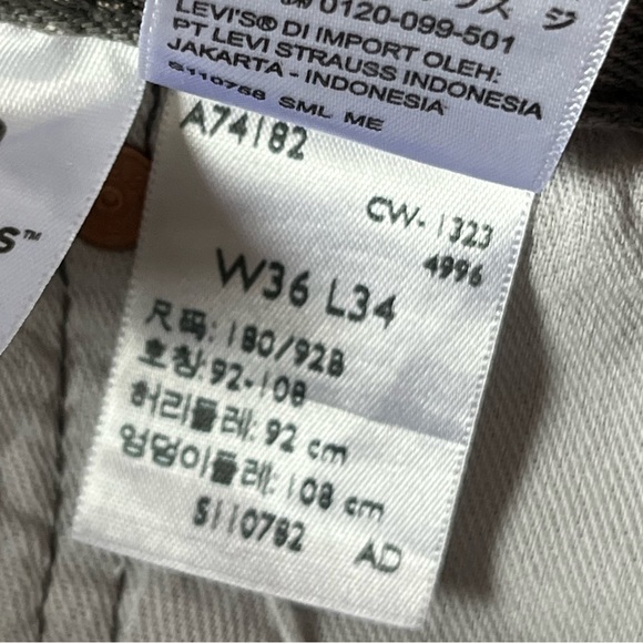 Levi’s 501 Men’s Grey Wash Straight-Leg Jeans  SIZE W36 L34 - Picture 7 of 7